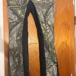 Men Camouflage and Black Polyester jeans